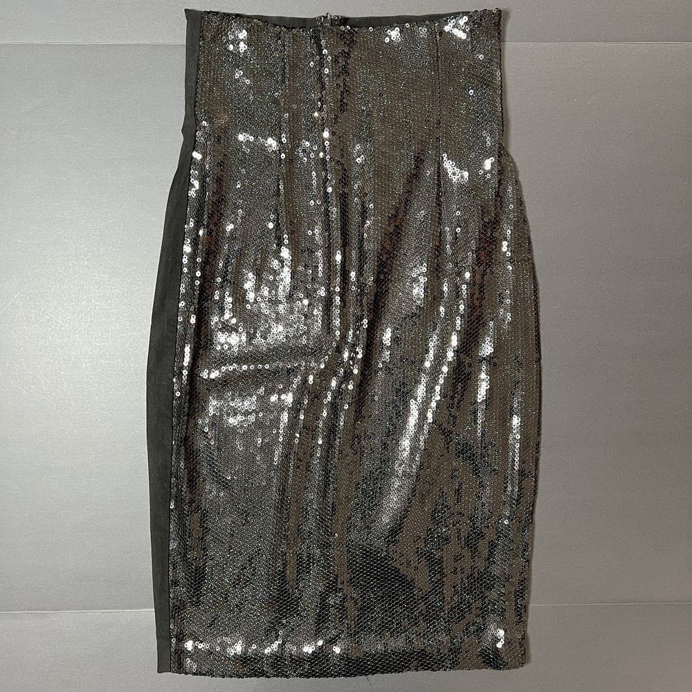 Avenue Montaigne Skirt Women's 4 Black Sequin Dress Formal Boho Lagenlook - Picture 1 of 5